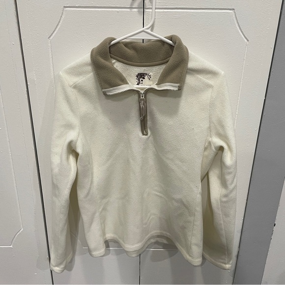 Old Navy White Fleece 1/4 Zip Jacket - Picture 1 of 10